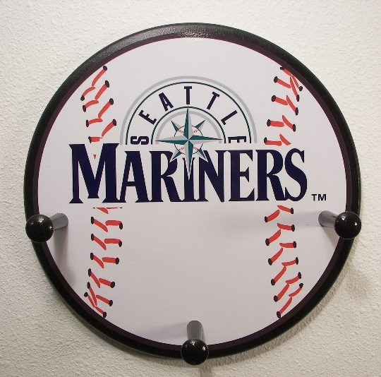 3 Peg Seattle Mariners Baseball Hanger