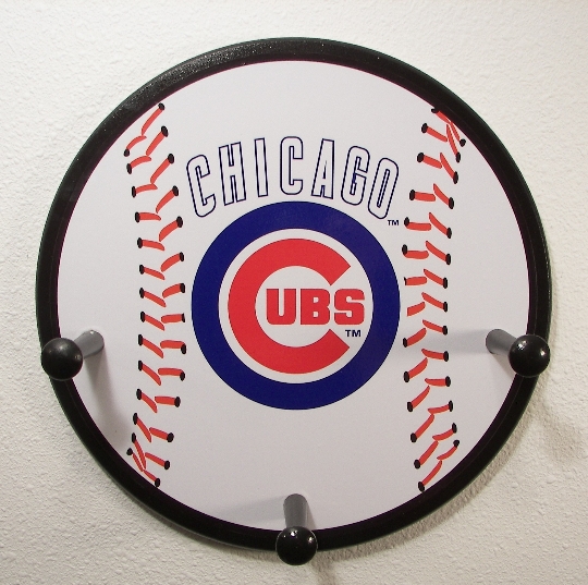 3 Peg Chicago Cubs Baseball Hanger